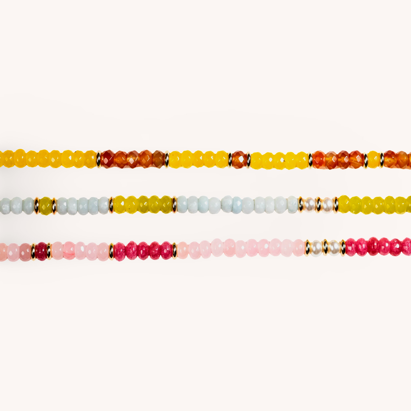 YELLOW SUMMER JADE BEADS NECKLACE