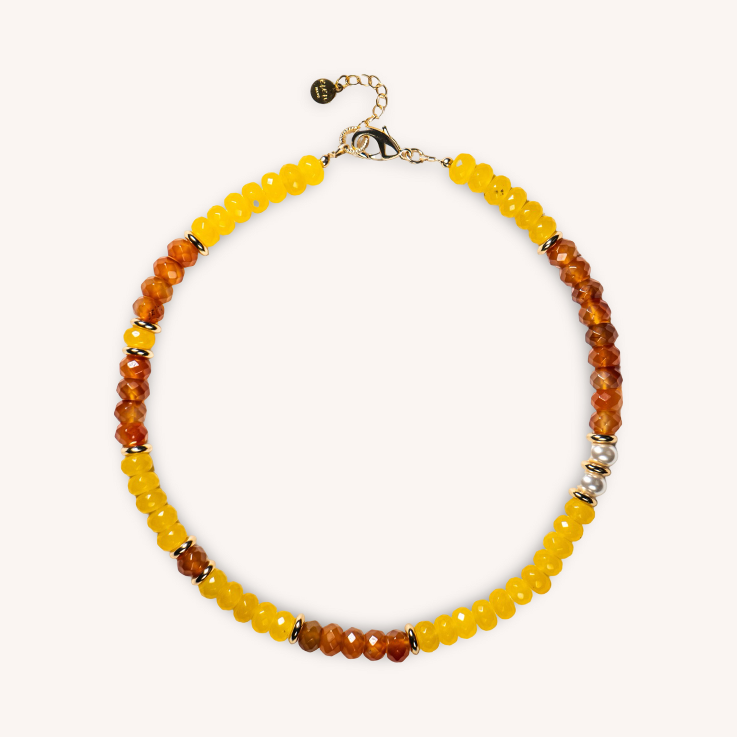 YELLOW SUMMER JADE BEADS NECKLACE