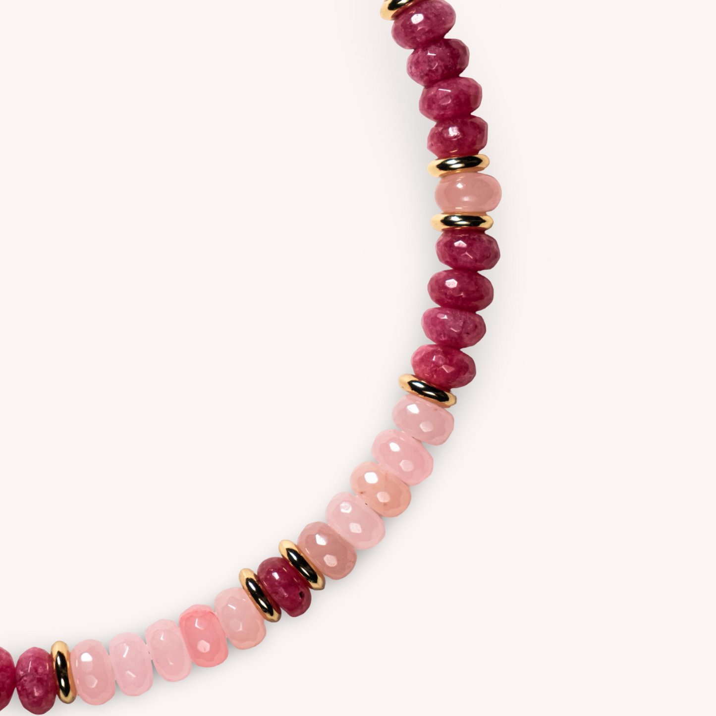 PINK SUMMER JADE BEADS NECKLACE