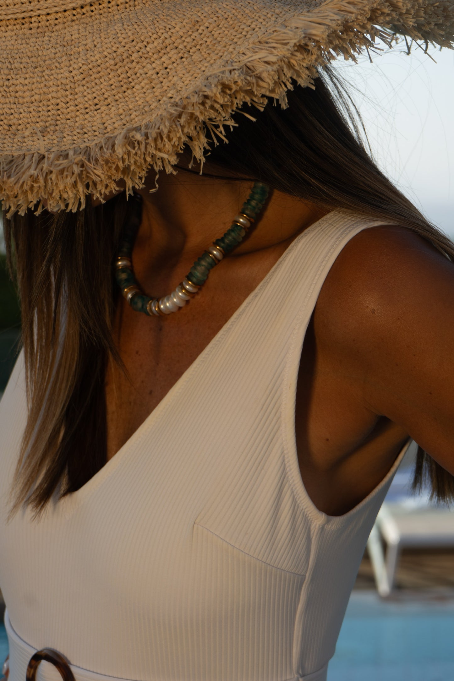 ELENA blue glass beads necklace