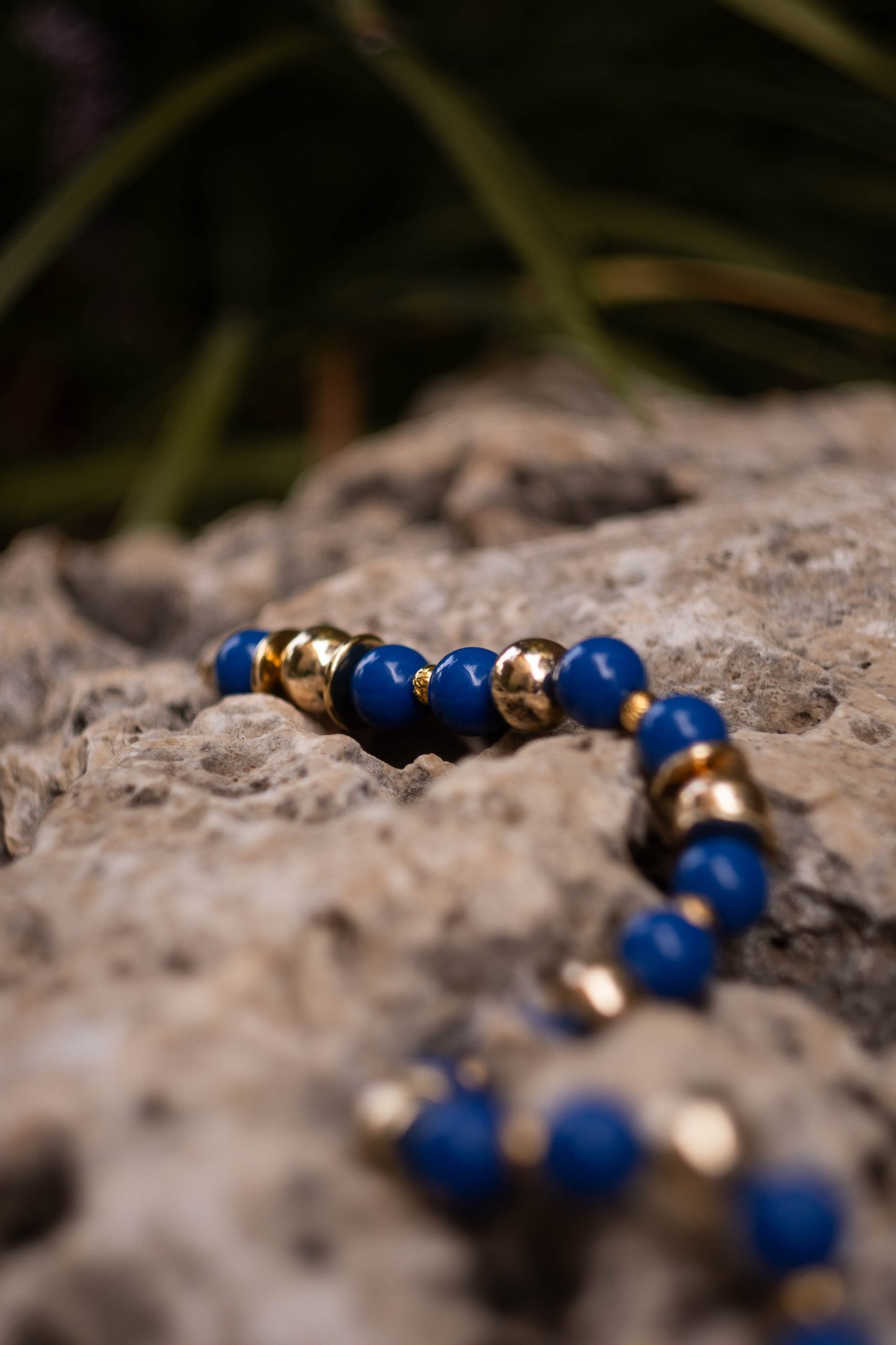 CELESTE blue and gold-plated necklace
