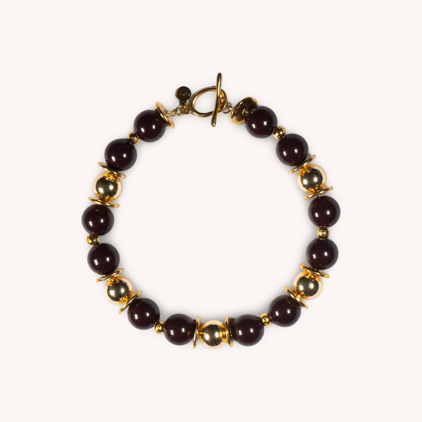 NOVA burgundy and gold-plated necklace