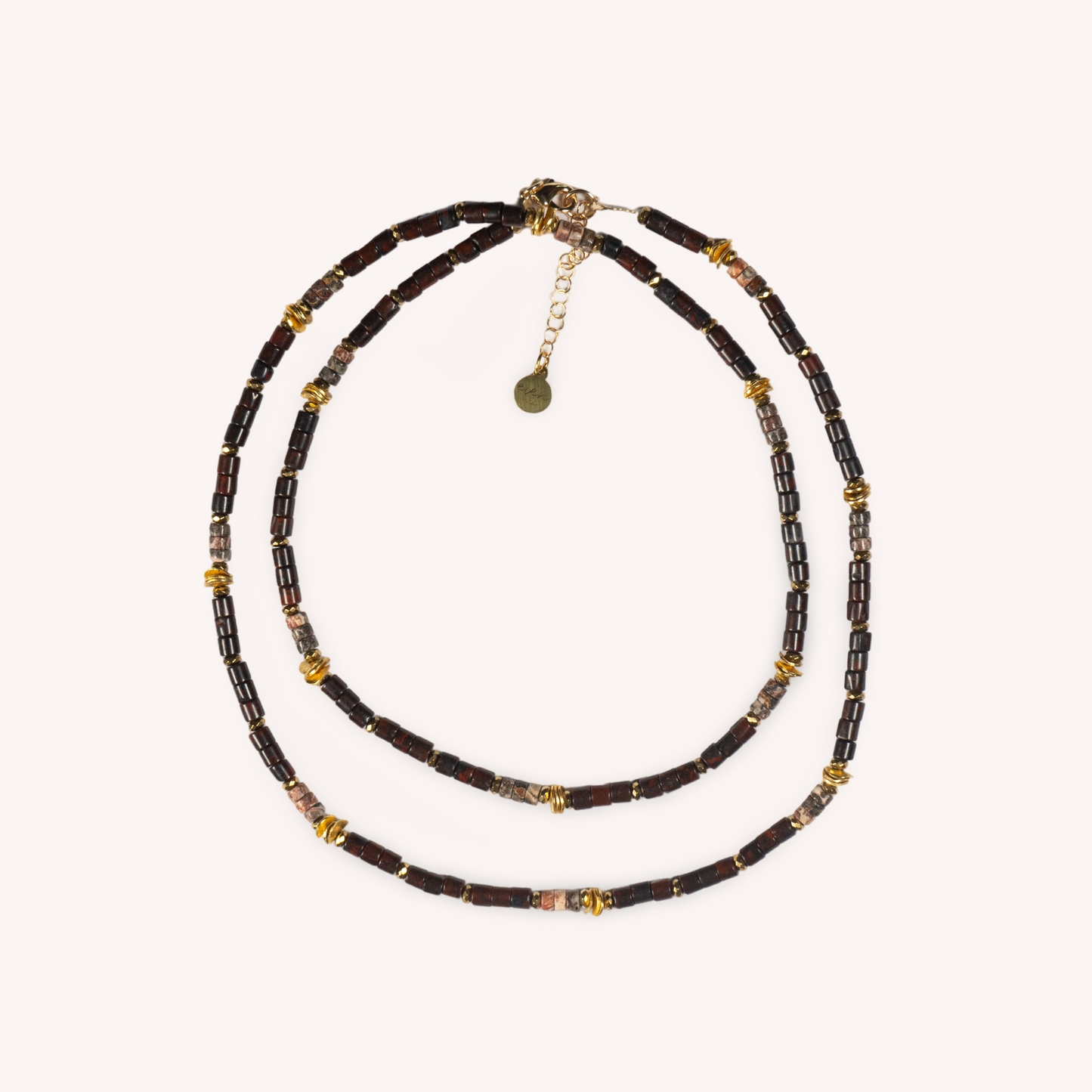 NOA brown jasper stones long necklace