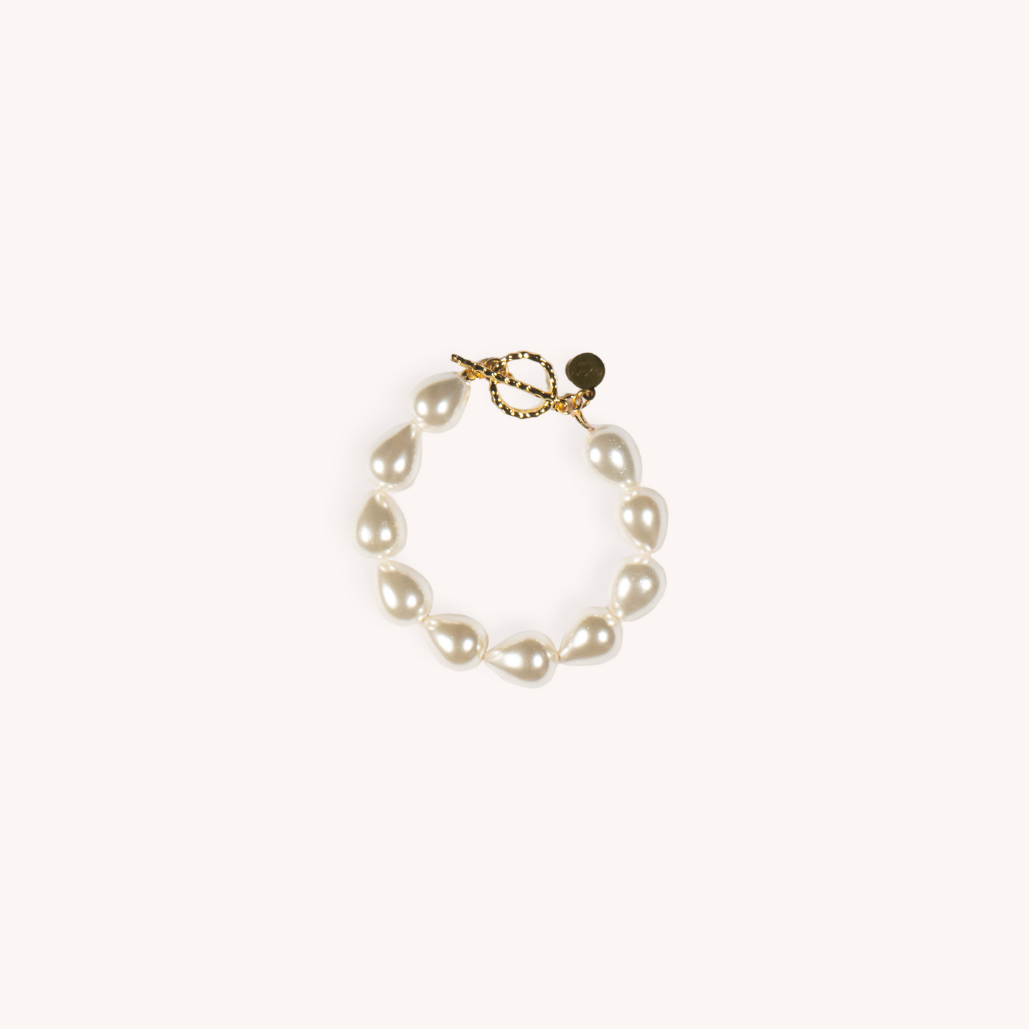 DIANE drop-shaped white pearls bracelet