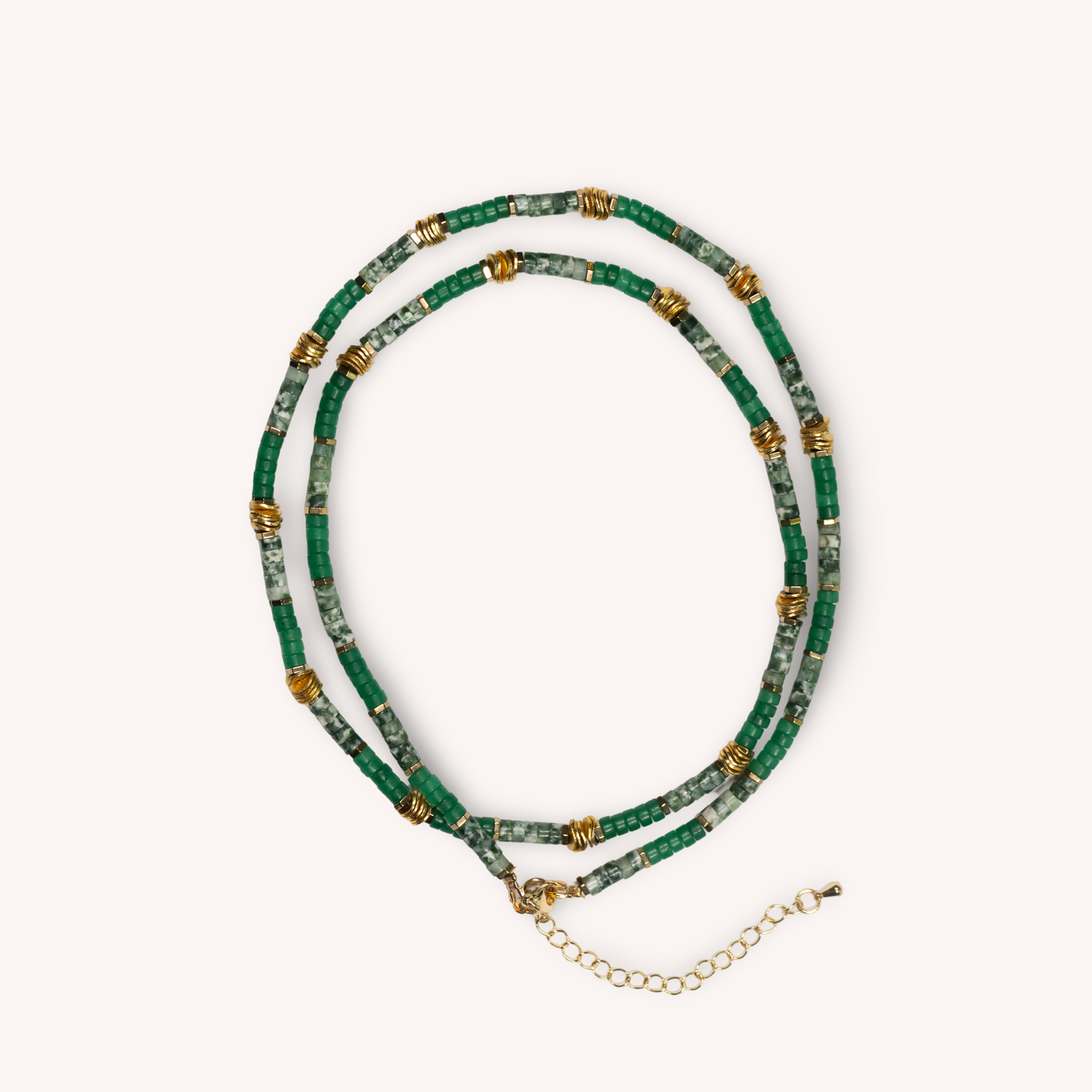 HILA green aventurine stones long necklace