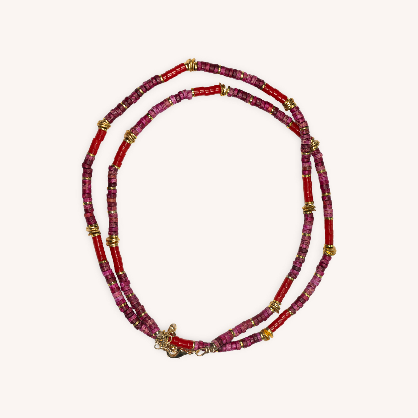 CHANI red coral gemstone beads long necklace