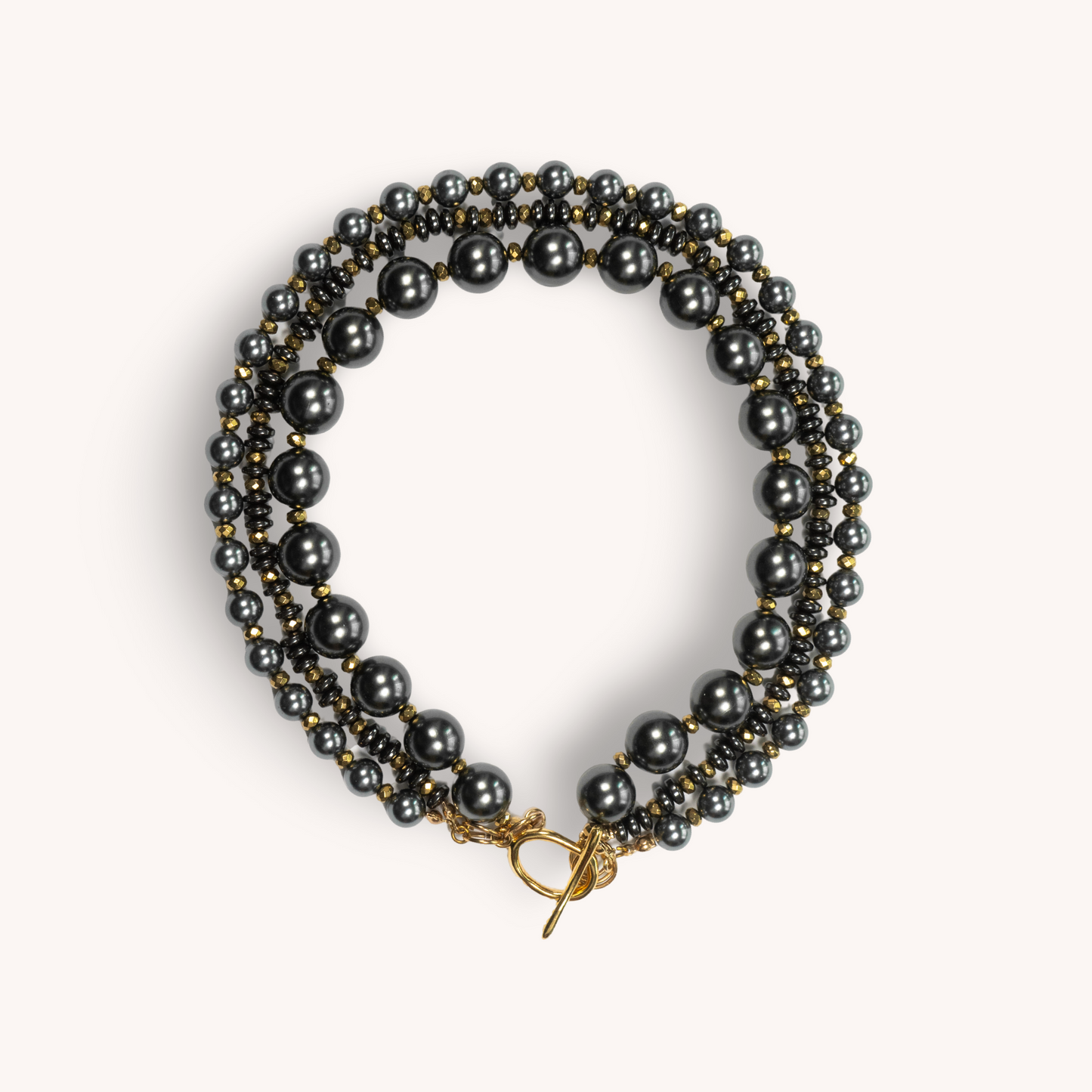 ANASTASIA grey pearls necklace