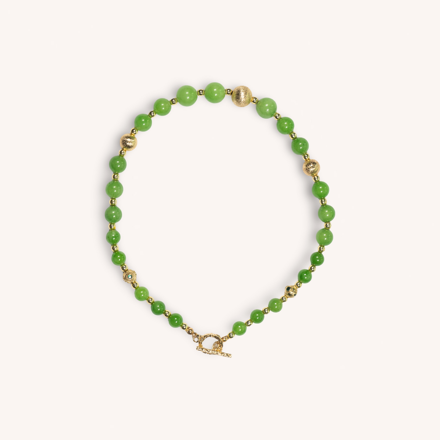 JADE green agate stones necklace