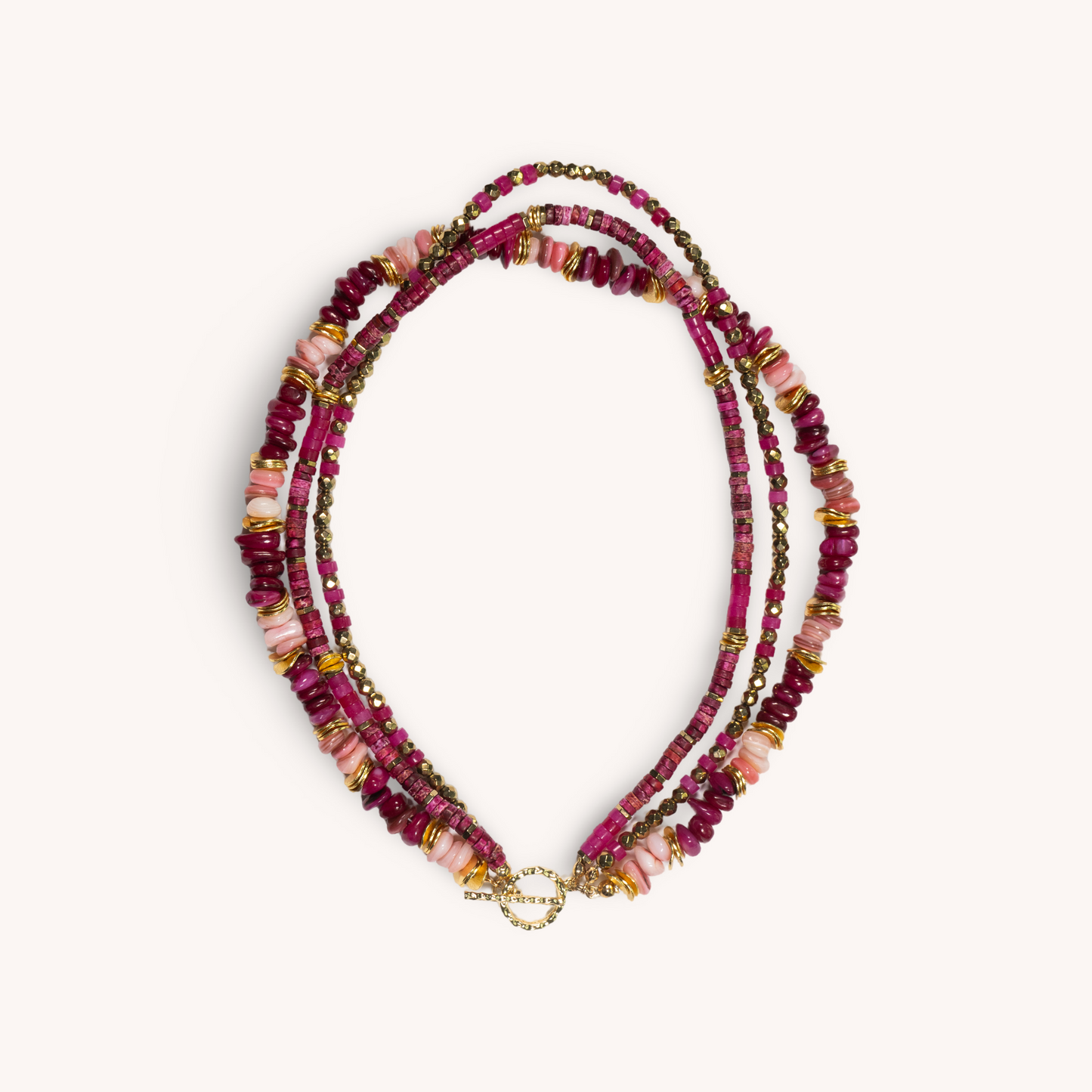 ELENI fuchsia multi-strand necklace