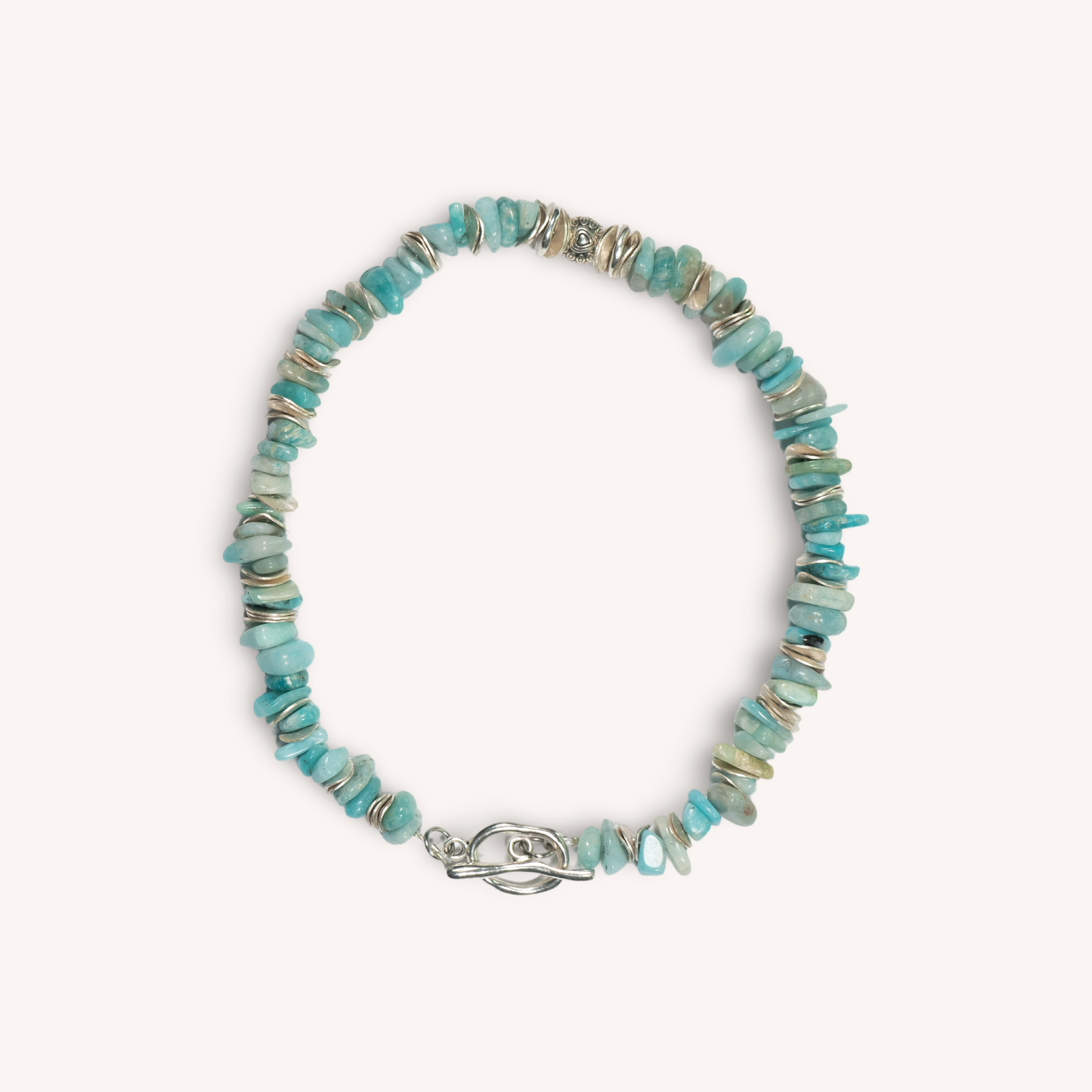 SOFIA amazonite chip stones and silver-plated necklace
