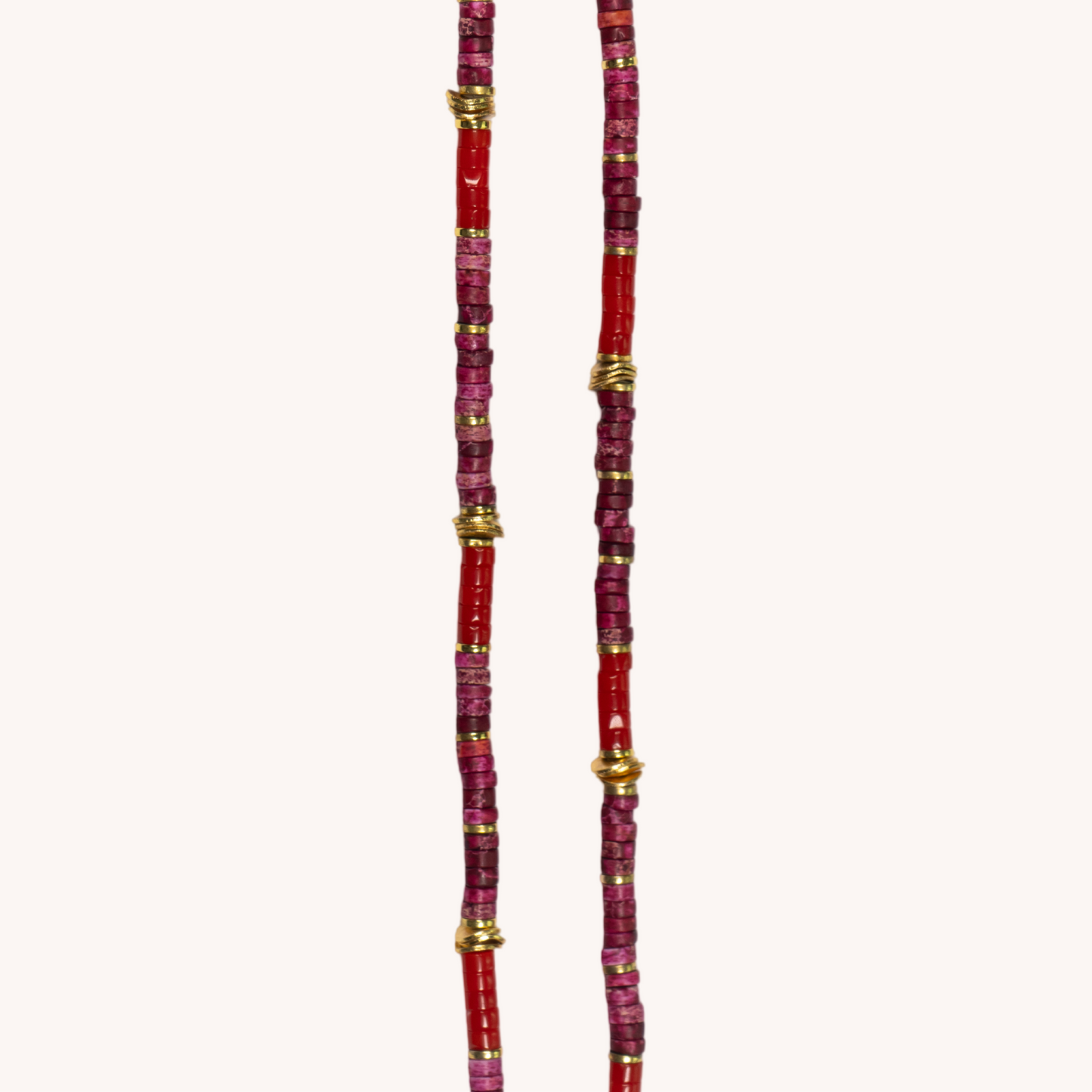 CHANI red coral gemstone beads long necklace