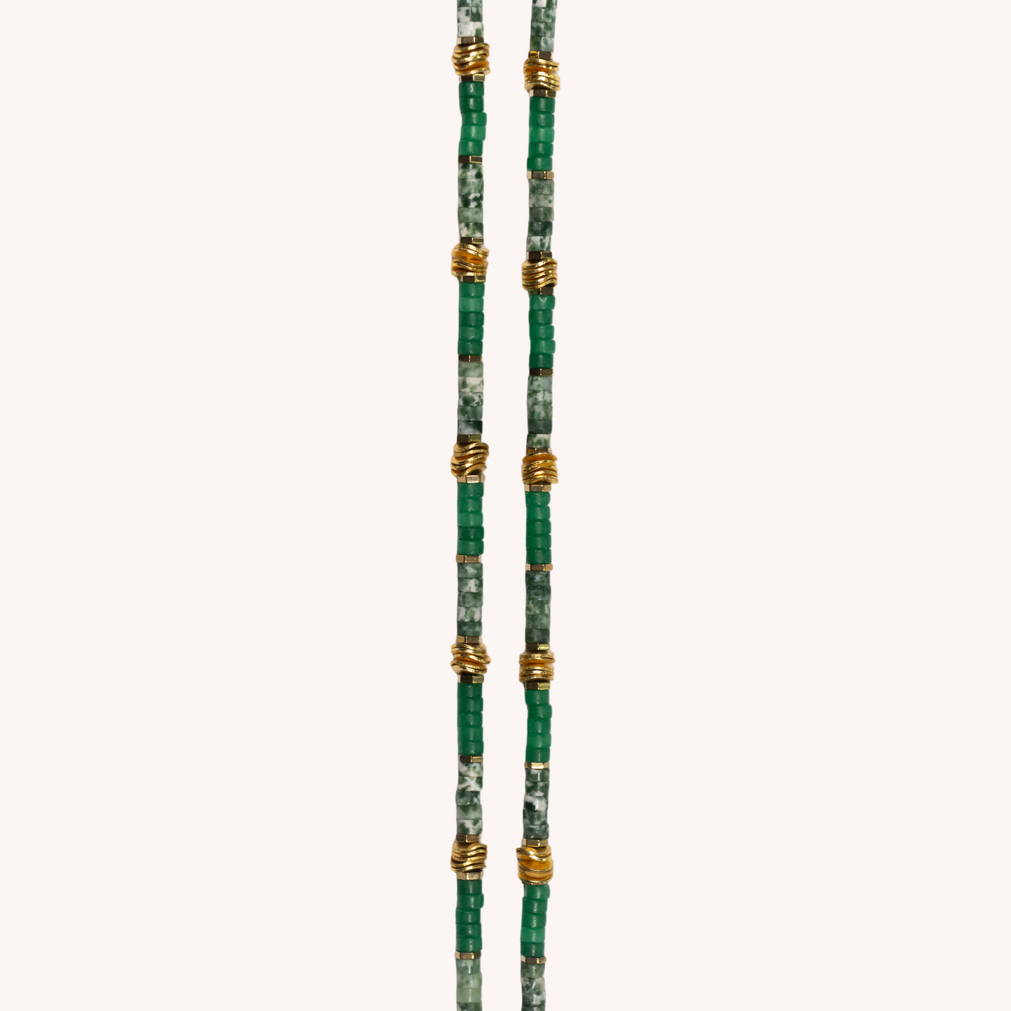 HILA green aventurine stones long necklace