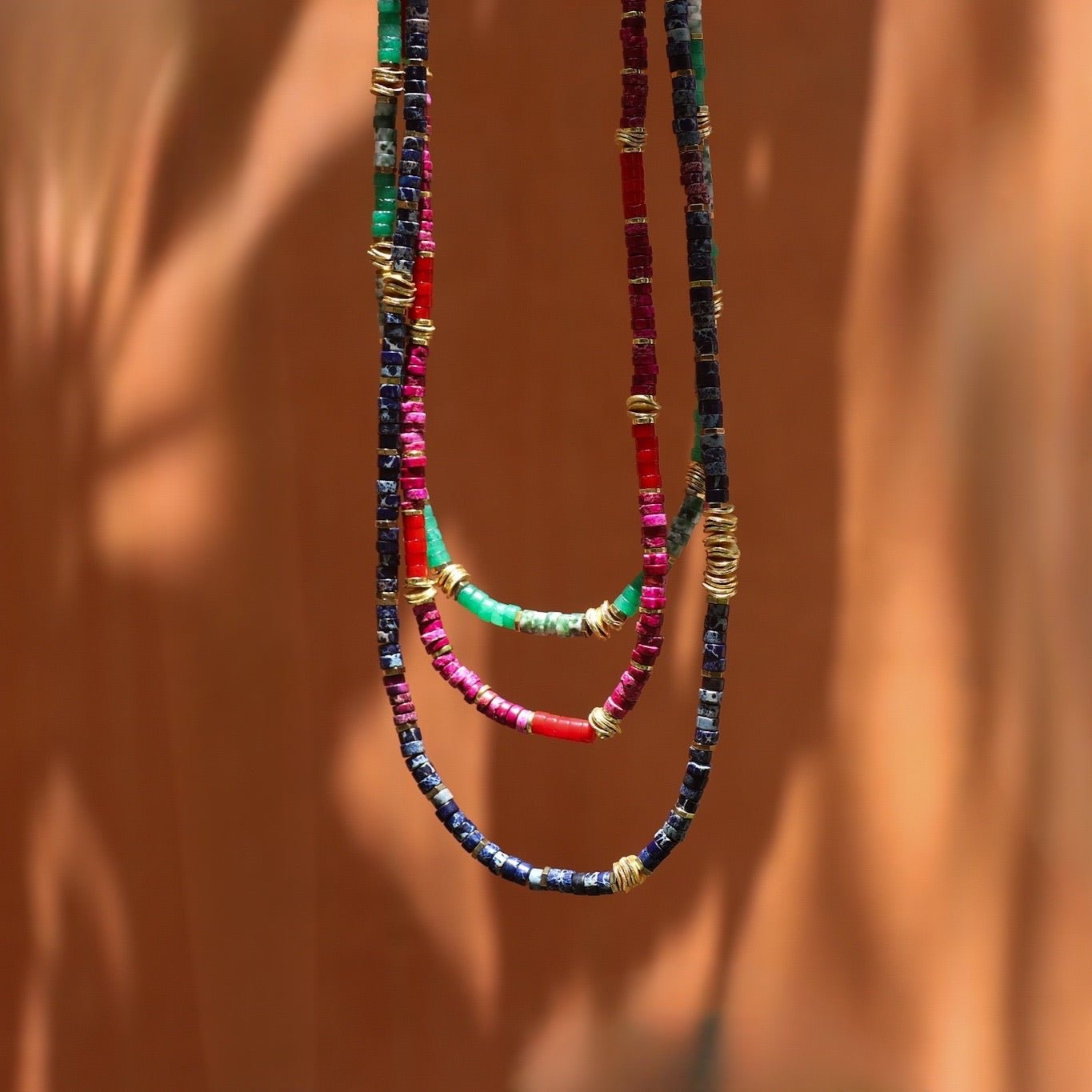 LUNA lapis lazuli stones long necklace
