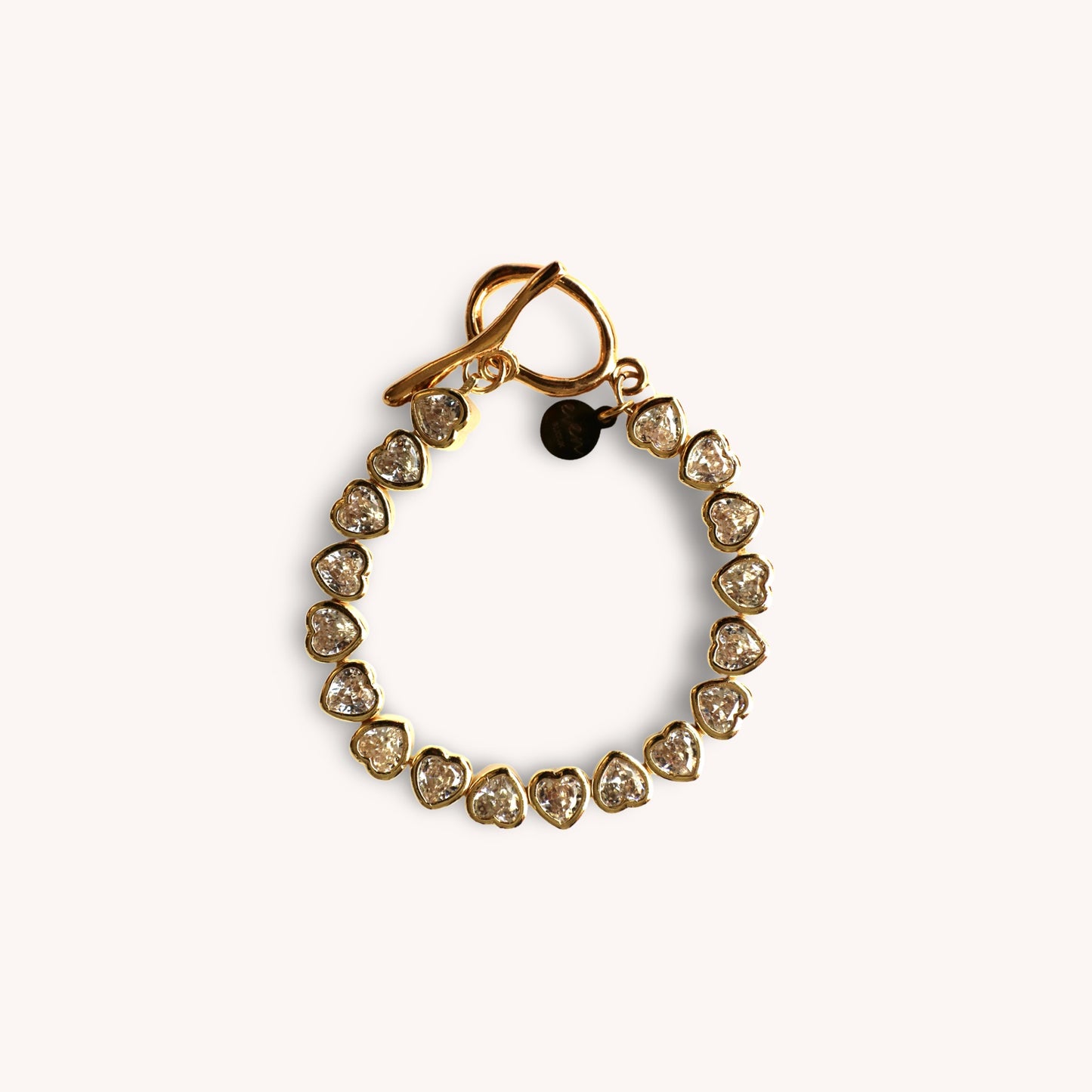 LEVANA white zircon hearts bracelet