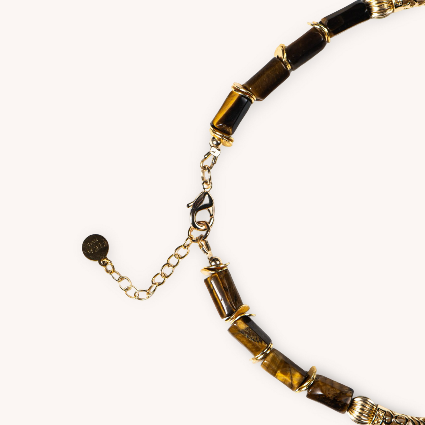 BROWN OLYMPE TIGER EYE AND GOLD-FILLED NECKLACE