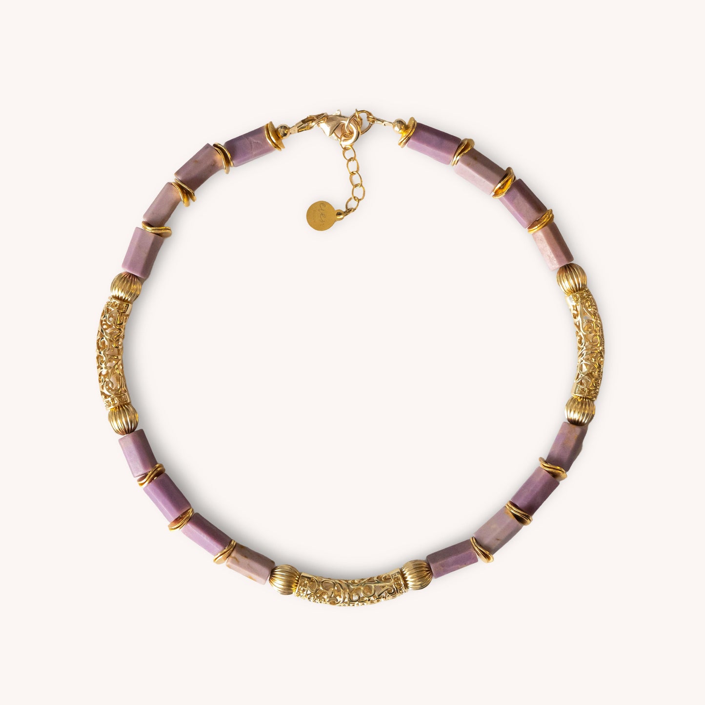 LILAC OLYMPE phosphosiderite and gold-filled necklace