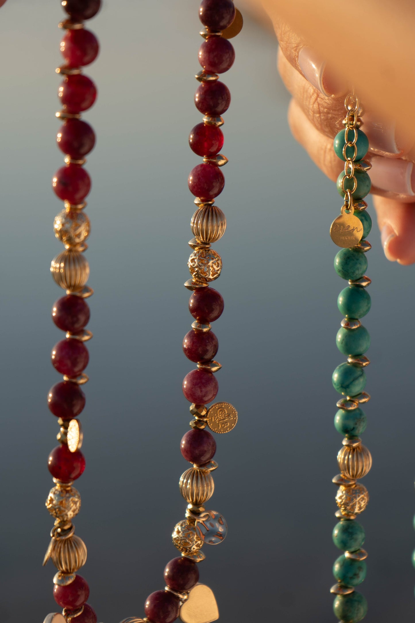 DEEP PLUM MONOGRAM charms necklace