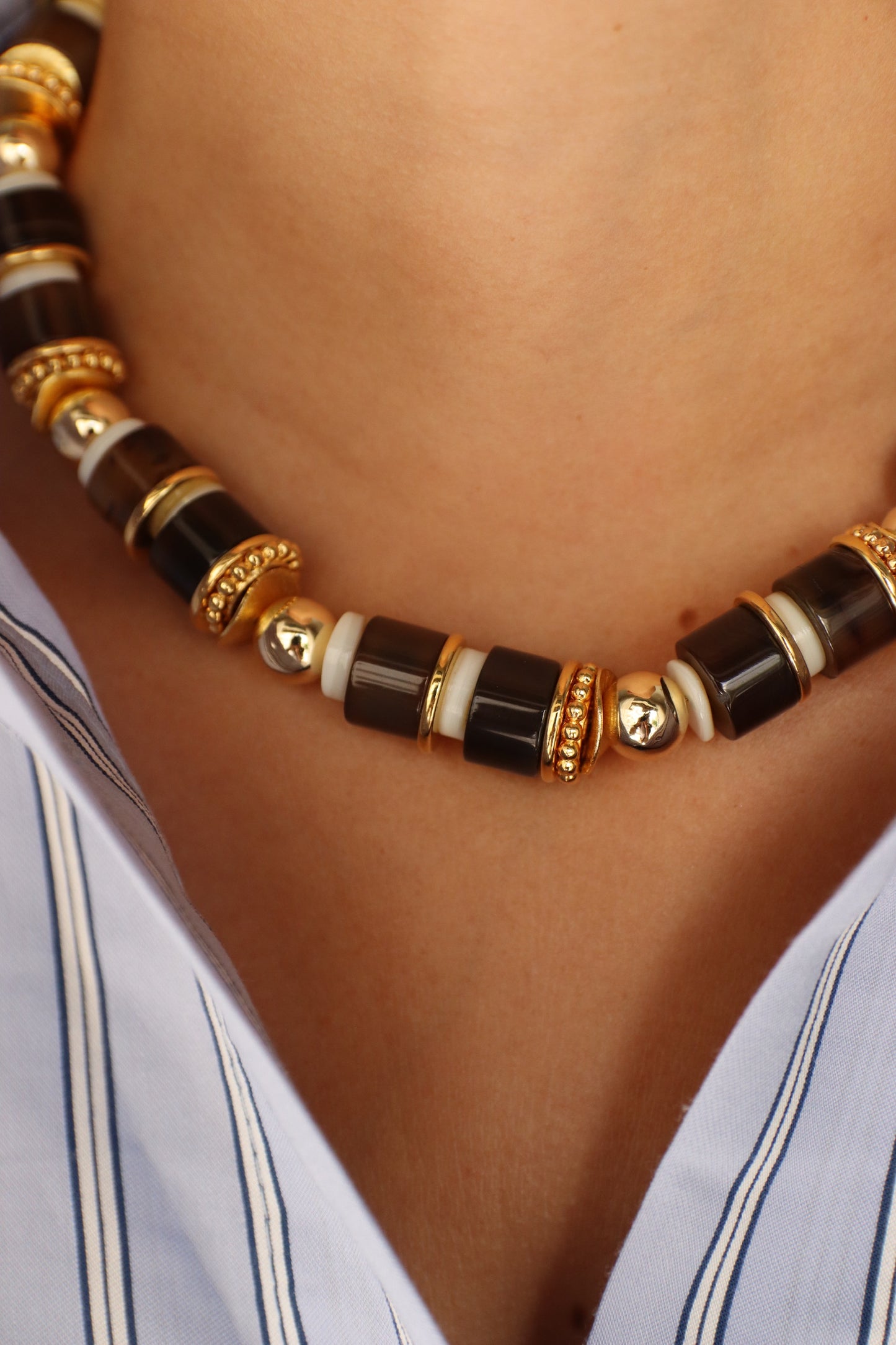 NOOR BROWN AGATE BEADS CHOKER