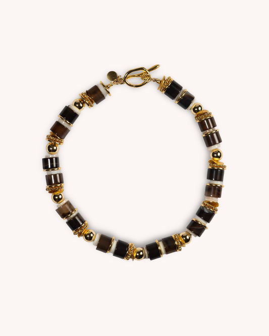 NOOR BROWN AGATE BEADS CHOKER