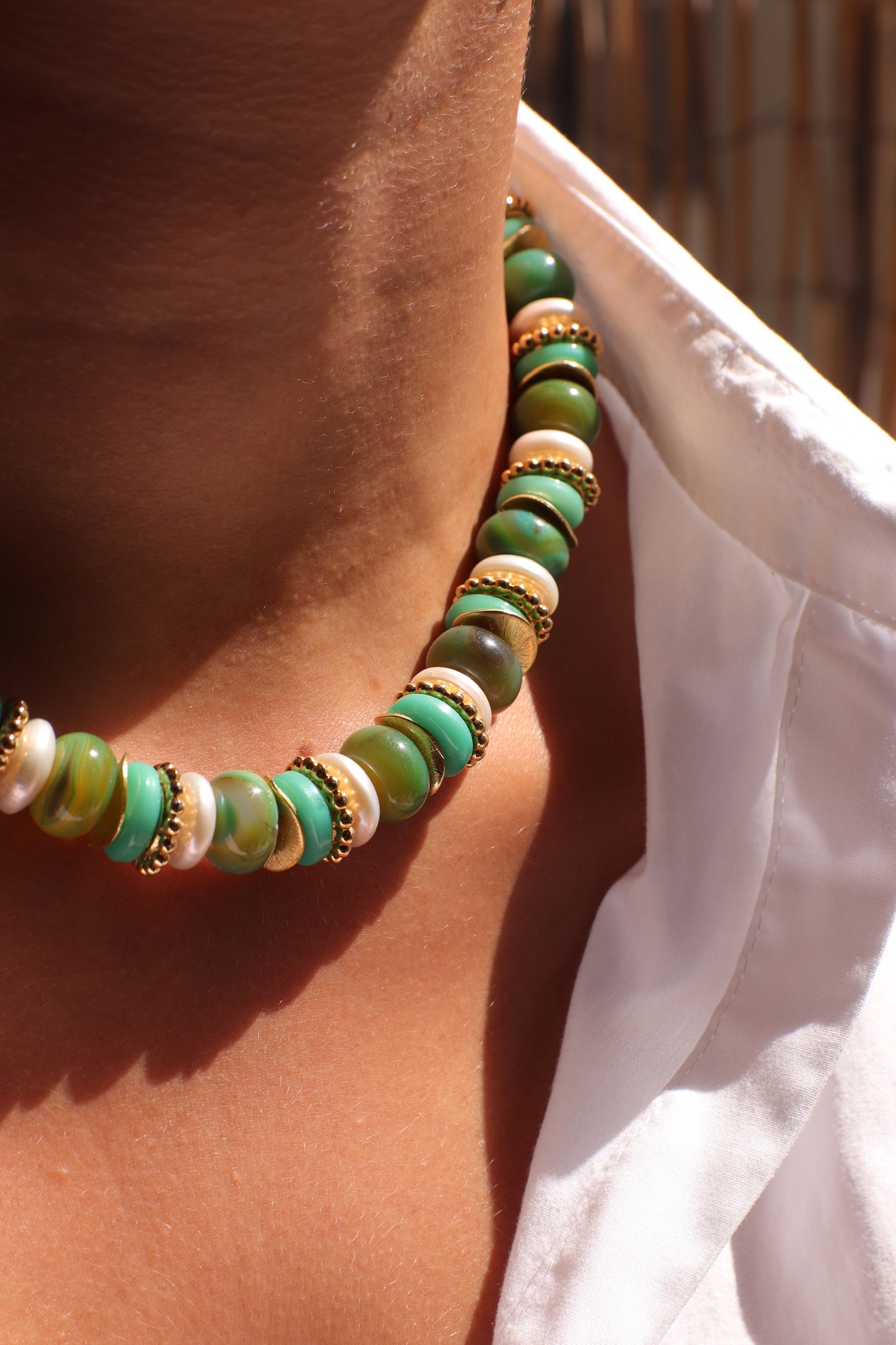 VERA GREEN JADE CHOKER