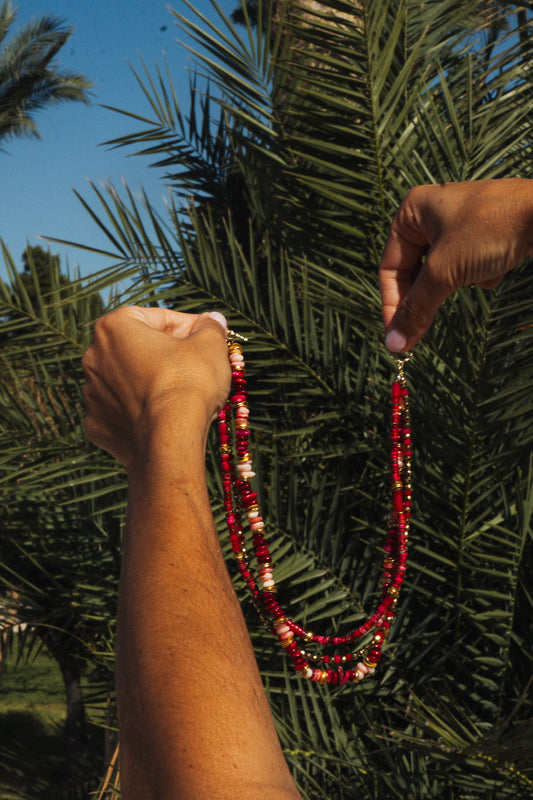 ELENI fuchsia multi-strand necklace