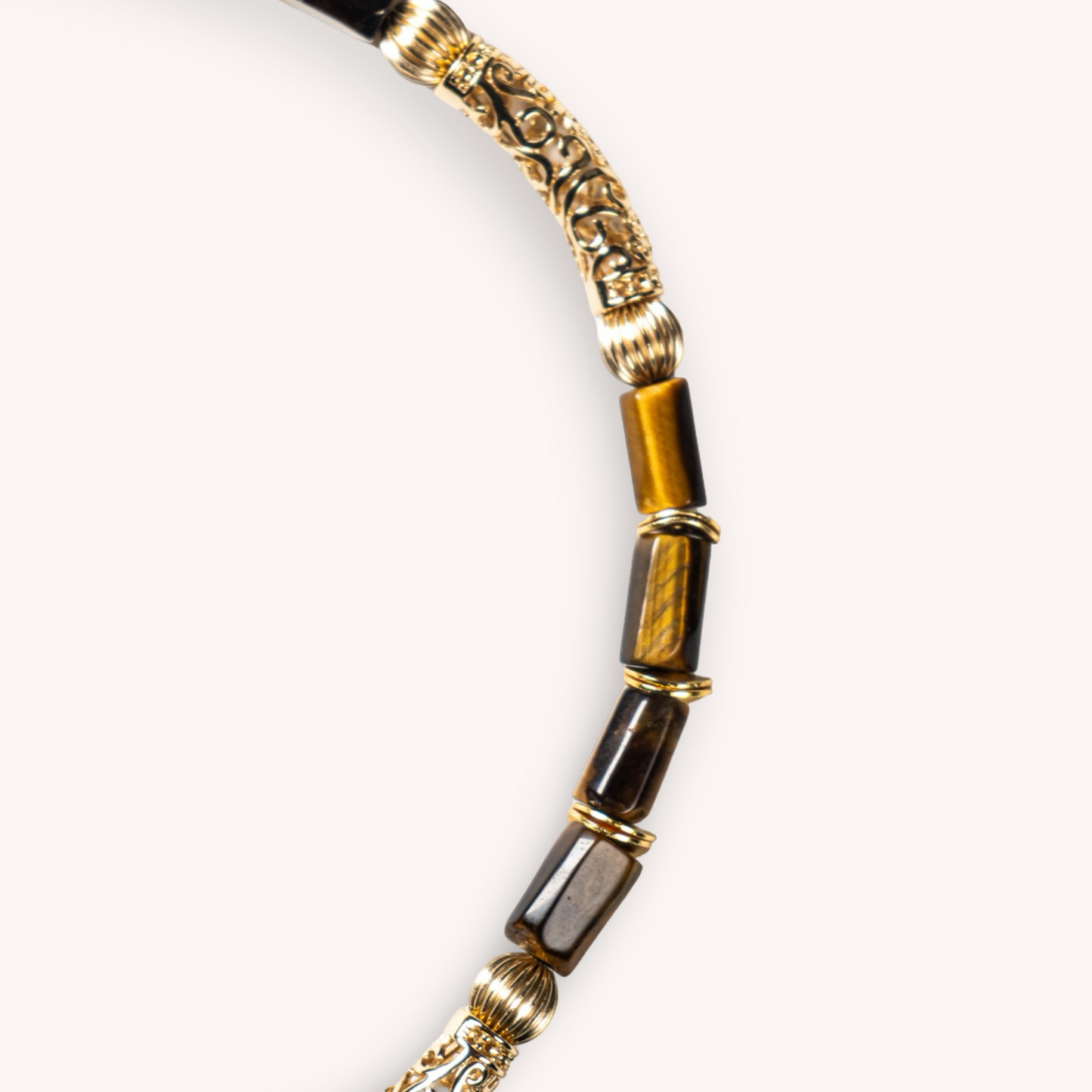 BROWN OLYMPE TIGER EYE AND GOLD-FILLED NECKLACE